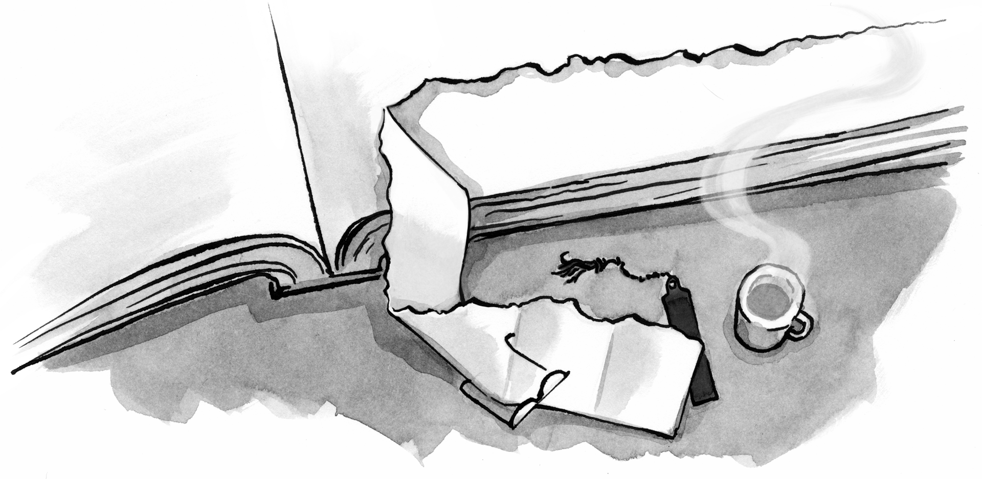 Open book with bookmark